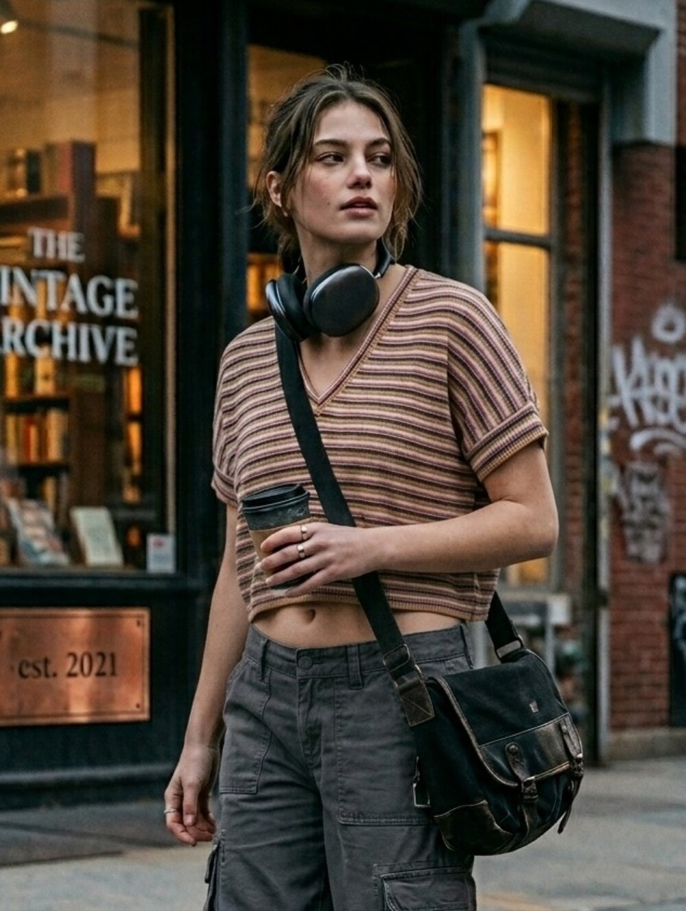 Madewell Oversized Striped V-Neck Short Sleeve Sweater
